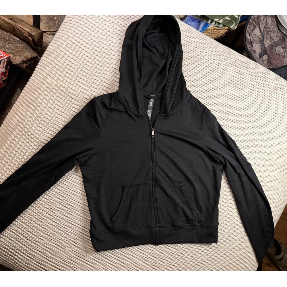 Vuori Halo Performance Full Zip Hoodie Black DreamKnit Women's L – VW201